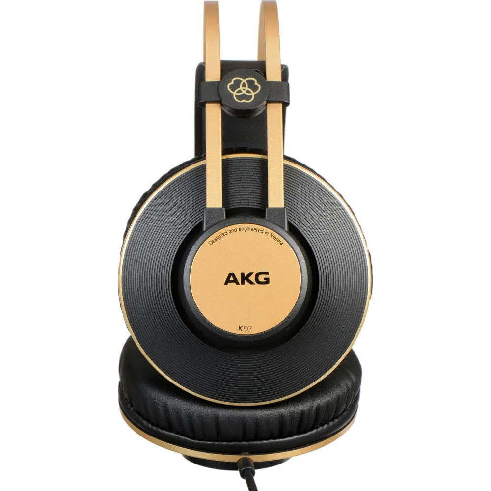 AKG Professional K92 Closed-Back Over-Ear Studio Headphones with Headphone Extender and 1-Year Extended Warranty