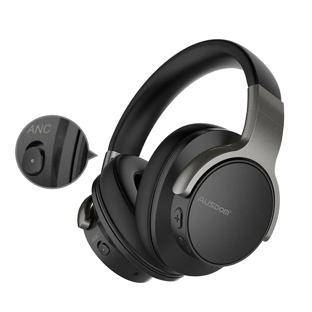 ANC8 Active Noise Cancelling Wireless Headphones Bluetooth Headset with Super HiFi Deep Bass 20H Playtime for Travel Work