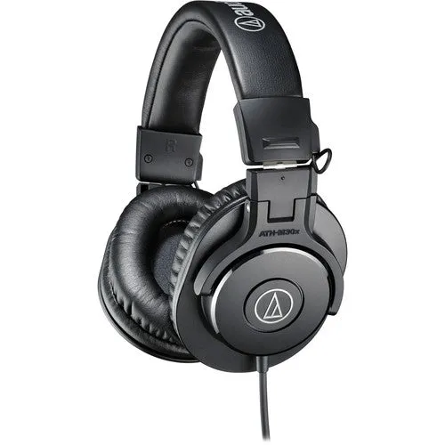 Audio-Technica ATH-M30x Closed Back Headphones with Pouch and Cleaning Kit