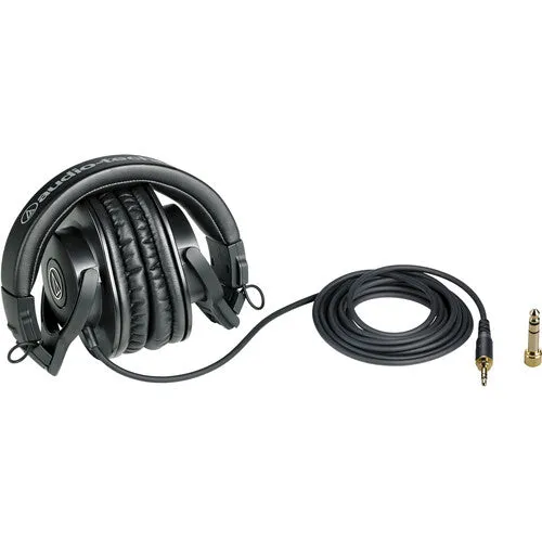 Audio-Technica ATH-M30x Closed Back Headphones with Pouch and Cleaning Kit