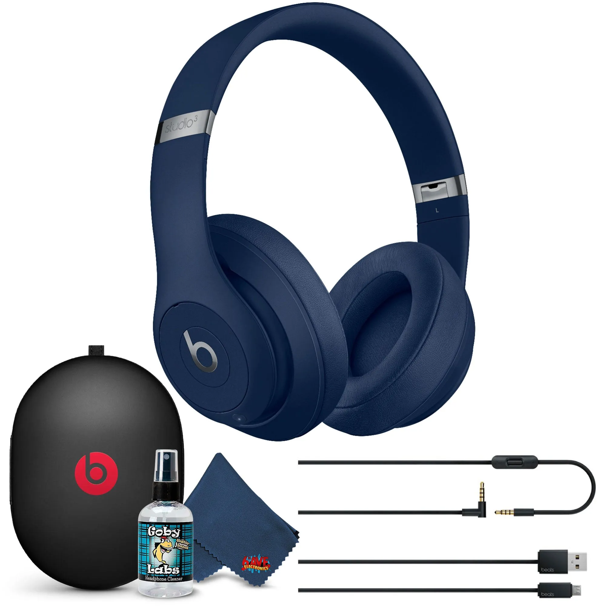 Beats Studio3 Wireless Headphones with 6Ave Cleaning Kit -