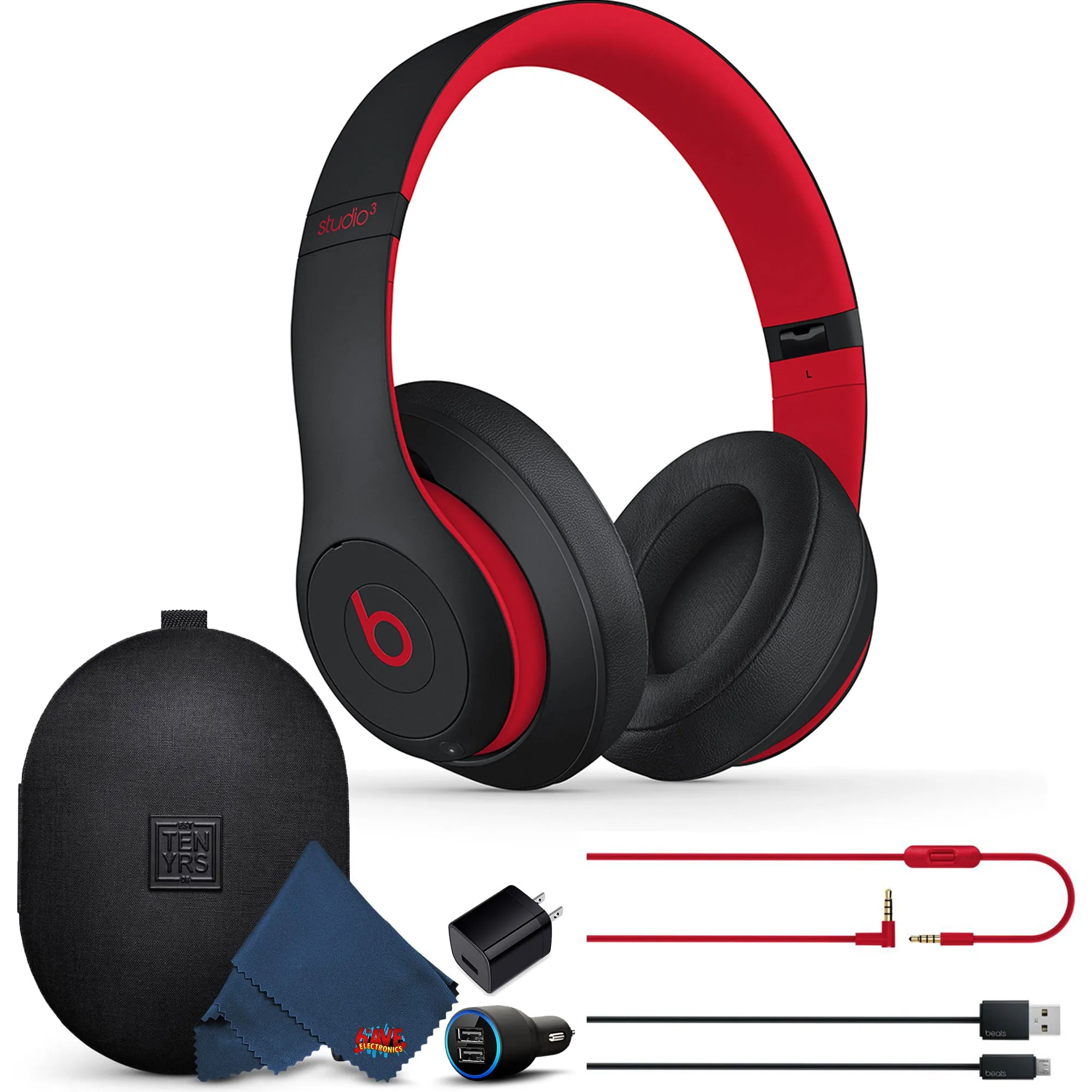 Beats Studio3 Wireless Headphones with USB Charging Adapters -