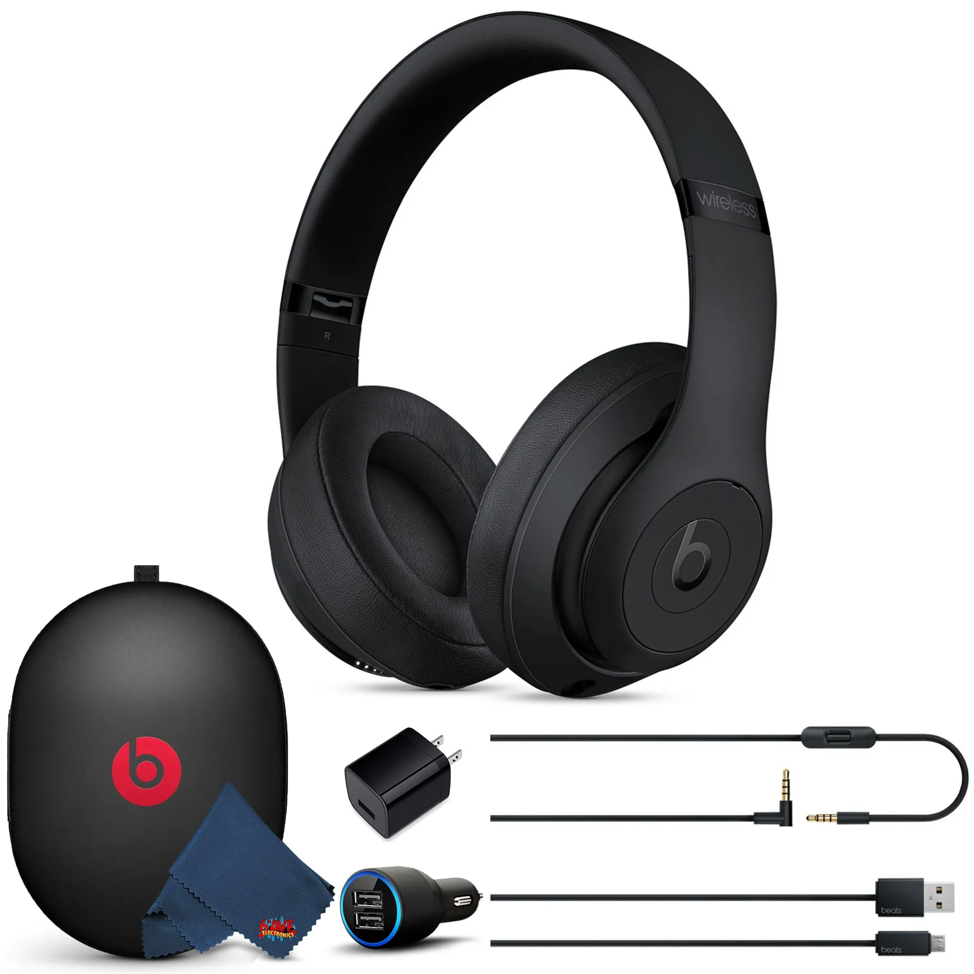 Beats Studio3 Wireless Headphones with USB Charging Adapters -