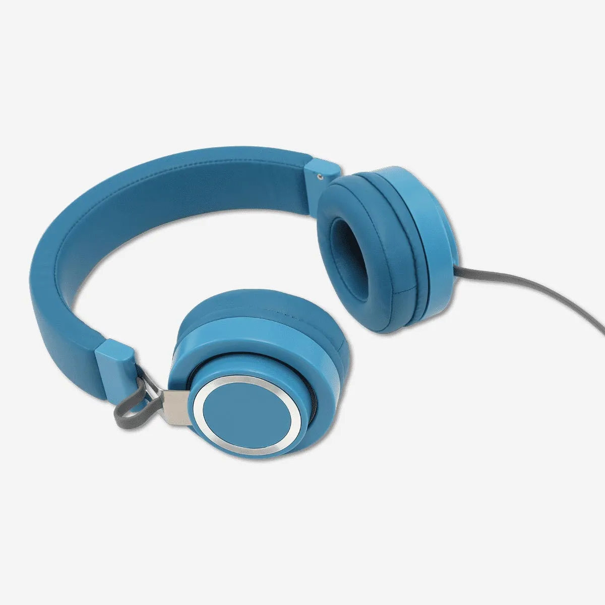 Blue Headphones with Jack and Microphone