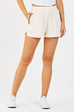 CHEYNA RAW HEM SHORTS BONE