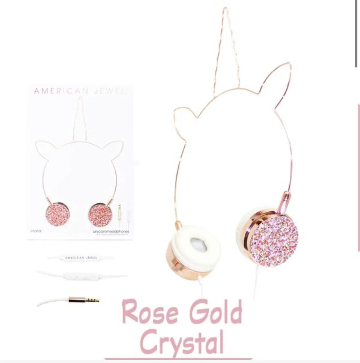 Crystal Glitter Unicorn Shaped  Headphones