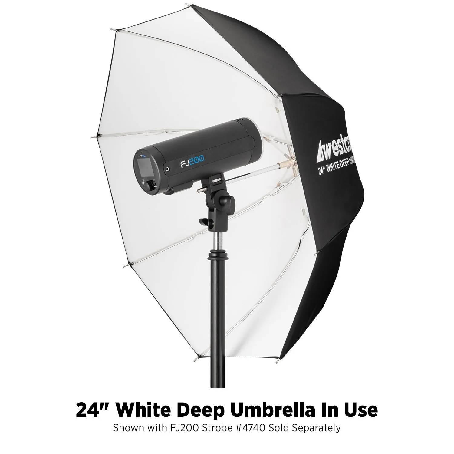 Deep Umbrella - White Bounce (24")