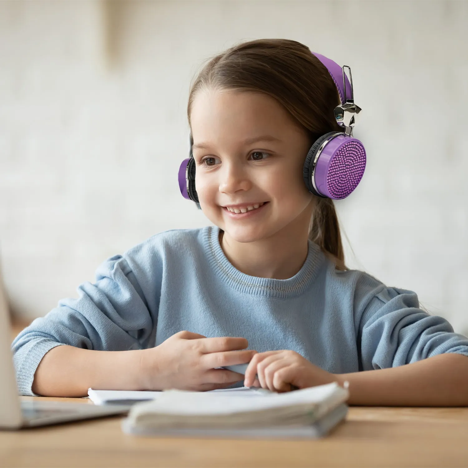 Gem Sound Purple Bling On Ear Wired Headphones