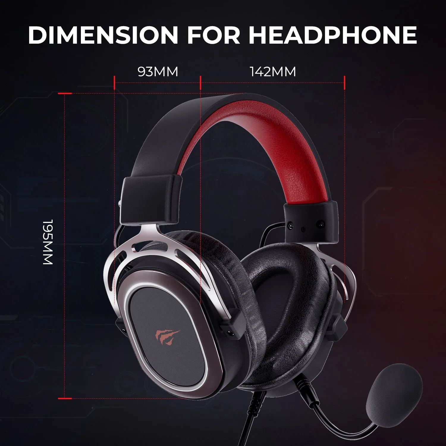 HAVIT H2008D Wired Gaming Headphones Detachable MIC 3.5mm Plug 50mm Drivers Surround Sound