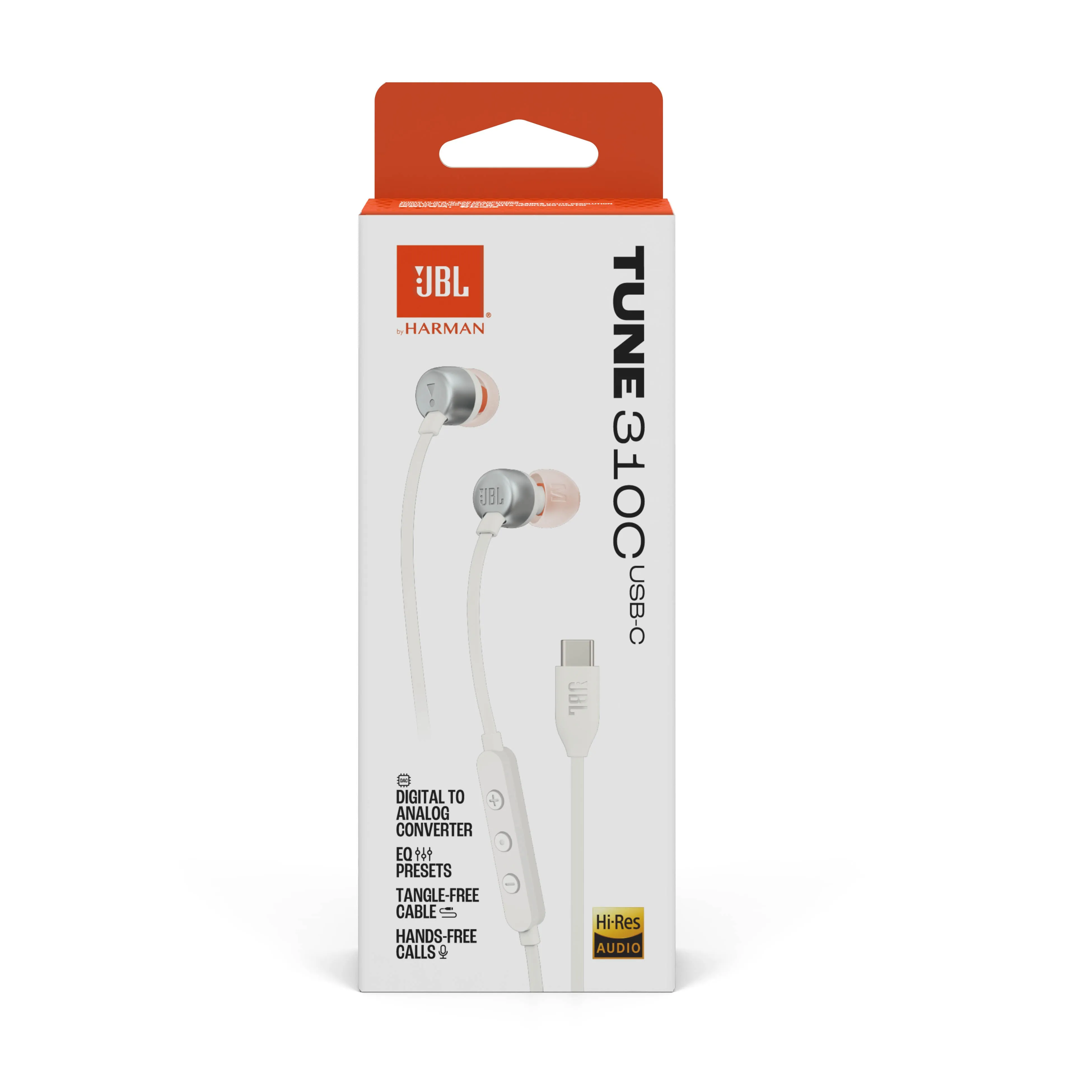 JBL Tune 310C Wired In-Ear Headphones - White