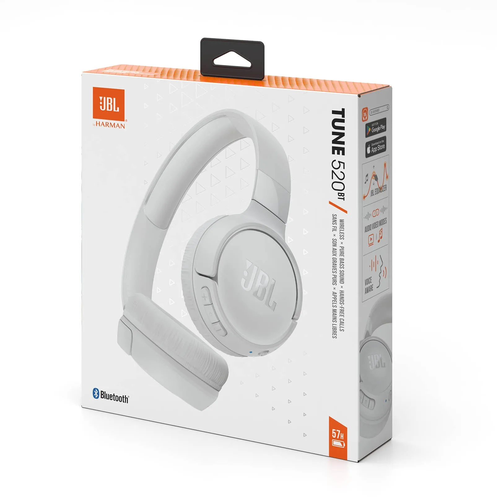 JBL Tune 520BT Wireless On-Ear Headphones - White