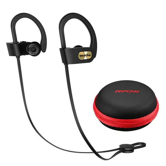 Mpow Flame IPX7 Waterproof Bluetooth 4.1 Headphones Noise Cancelling Earphone HiFi Stereo Wireless Sports Earbuds with Mic Case