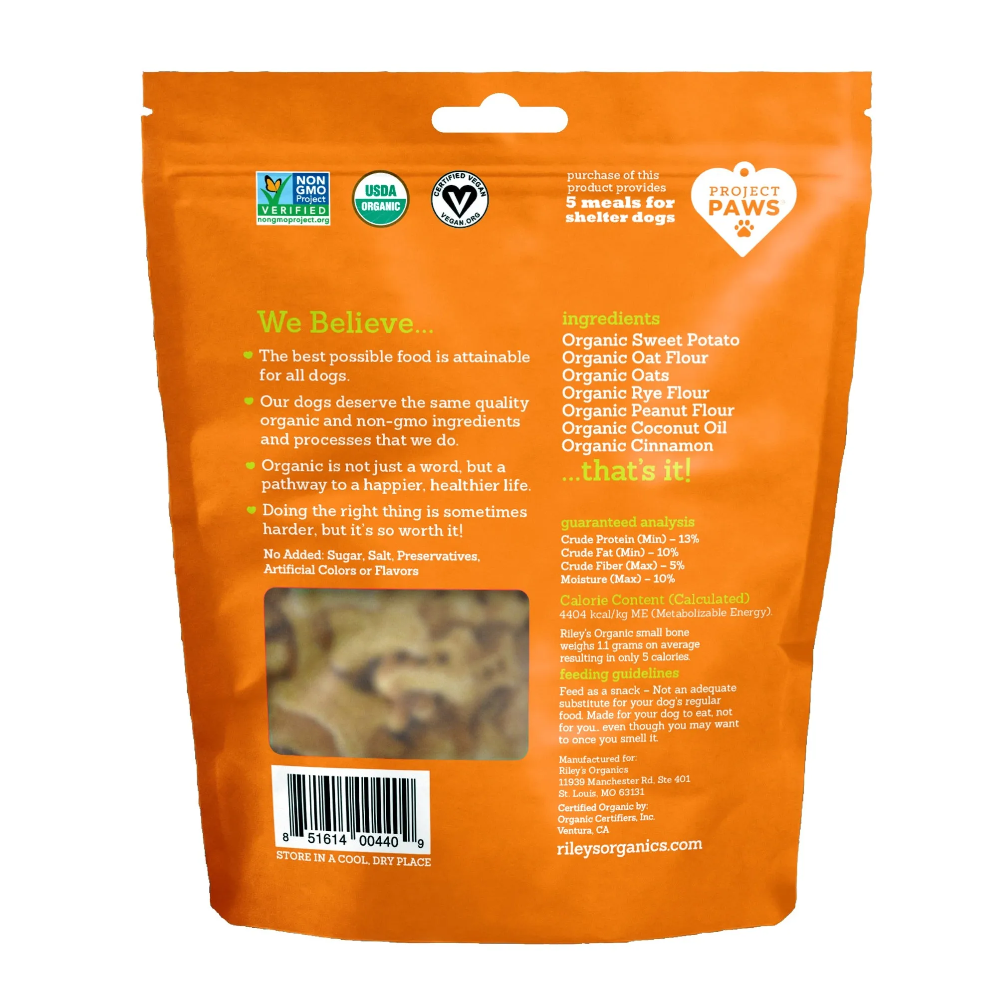 Organic Sweet Potato Baked Biscuits - Small Bone (5oz)