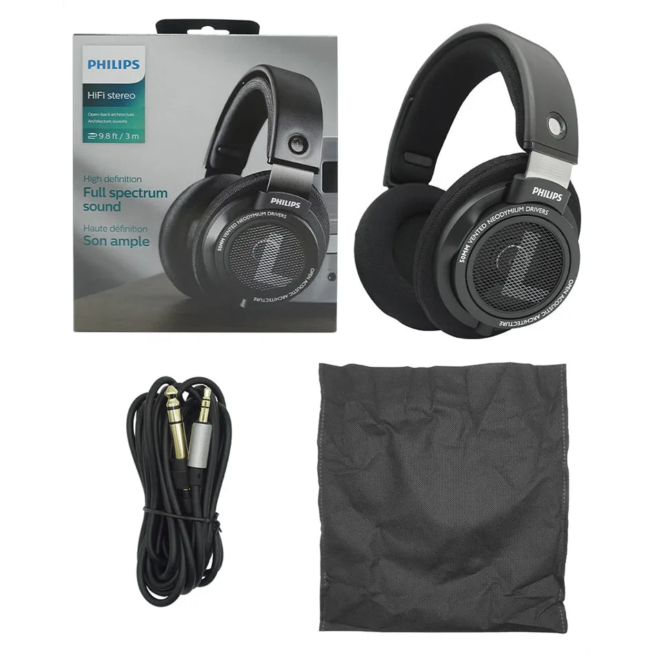 Philips SHP9500 HiFi Precision Stereo Over-Ear Headphones / SHP 9500 Cable with Mic Pack