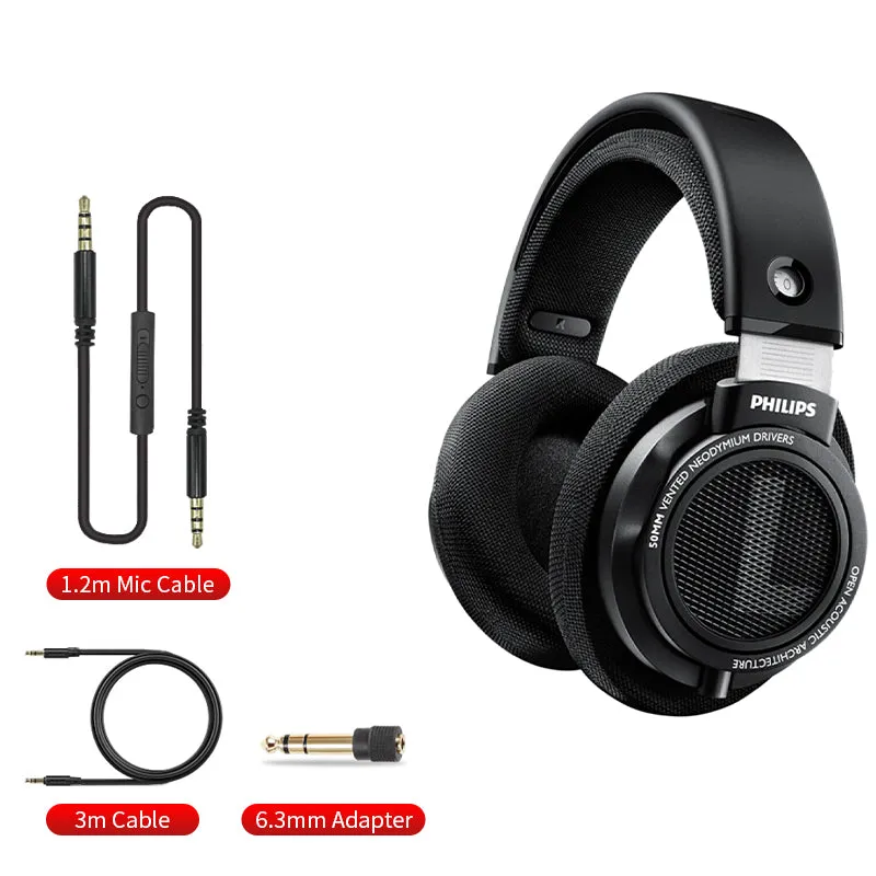 Philips SHP9500 HiFi Precision Stereo Over-Ear Headphones / SHP 9500 Cable with Mic Pack