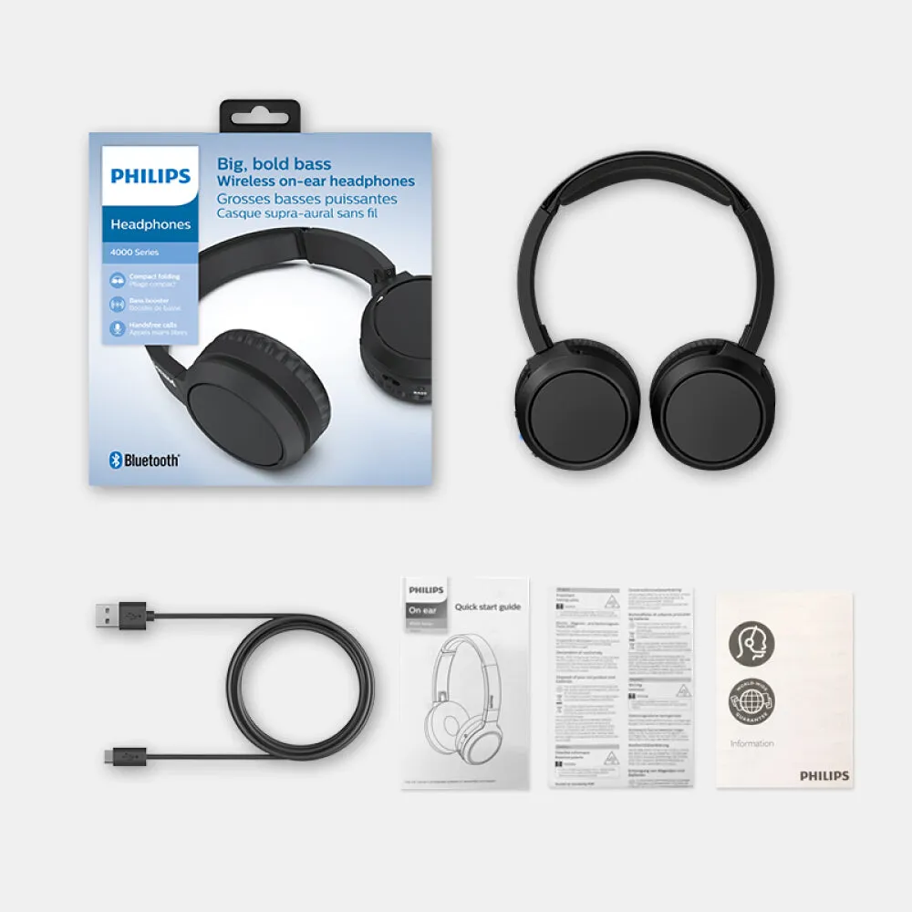 Philips TAH4205 Wireless Bluetooth On-Ear Headphones with Mic H4205