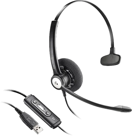 Plantronics Entera HW111N-USB Monaural Headset 201595-01