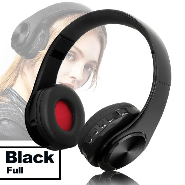 TOMKAS Bluetooth Headphones Wireless Stereo Earphones Foldable Headsets Adjustable Earbuds With Mic/TF Card For With Microphone