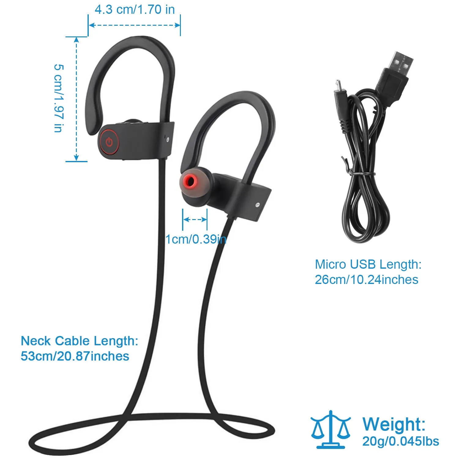 Wireless IPX7 Waterproof Sport Headphones, In-Ear Wireless 4.1 Stereo Earphone, Noise Canceling Neck Earbuds